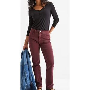 NWT A.N.A  Cargo Skinny Pants Mid-Rise  Cherry Burgundy Size 6